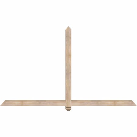 Ekena Millwork Eugene Smooth Timber Gable Bracket, Douglas Fir, 84"W x 49"H x 3 1/2"D x 3 1/2"F, 14/12 Pitch GBW084X49X0404EUG00SDF